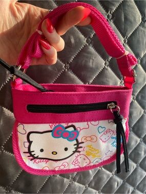 Vintage 2014 Hello Kitty Sanrio Pink Canvas Mini Bag Crossbody
